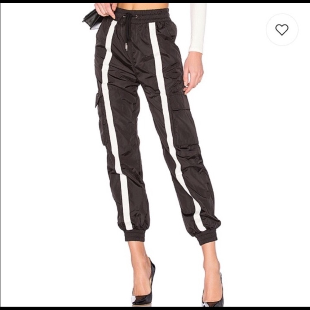 Guizio track pants in black & white stripe